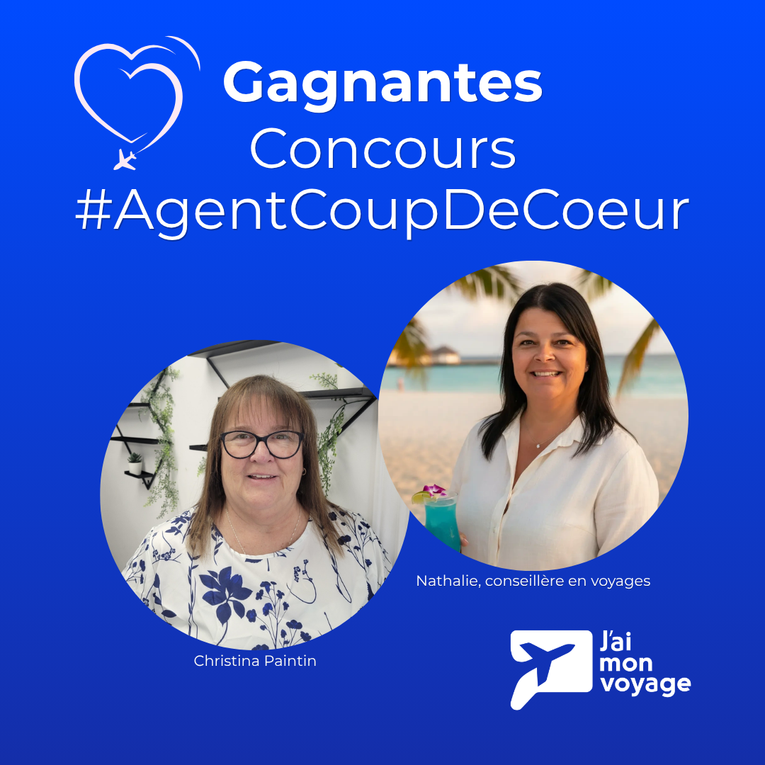Affiche officielle du concours #AgentCoupDeCoeur — Christina Paintin, grande gagnante, et sa conseillère Nathalie Nolin